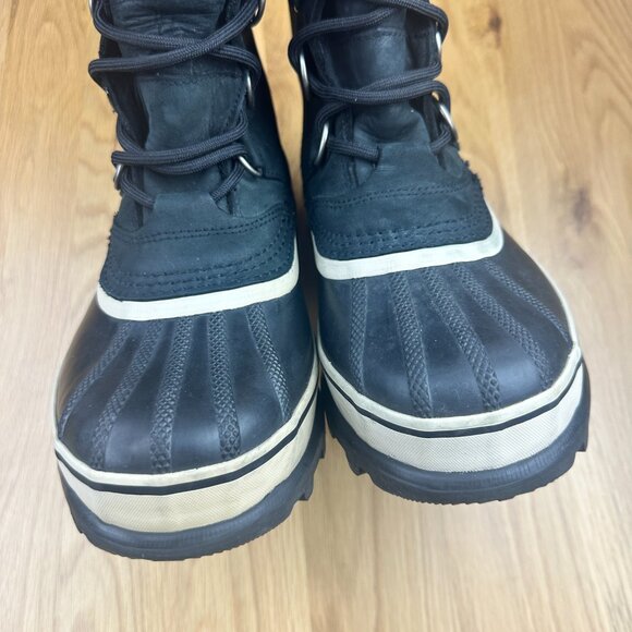 Sorel Caribou Women’s Black Nubuck Waterproof Boots Winter Snow Size 6 - Picture 4 of 9